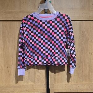 (J58) Colorful Checkered Girls Sweater Sz 7/8